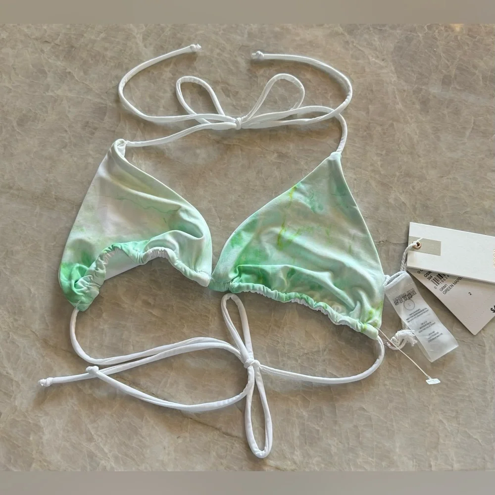 New. Good American green‎ marble bikini. M-top/L-bottom . Retails $99